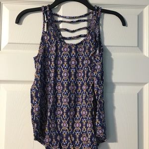 Dark blue Patterned tank top